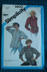 6600 84 LOOSE FITTING BOXY LS YOKE BUTTON SHIRT PATTERN 12